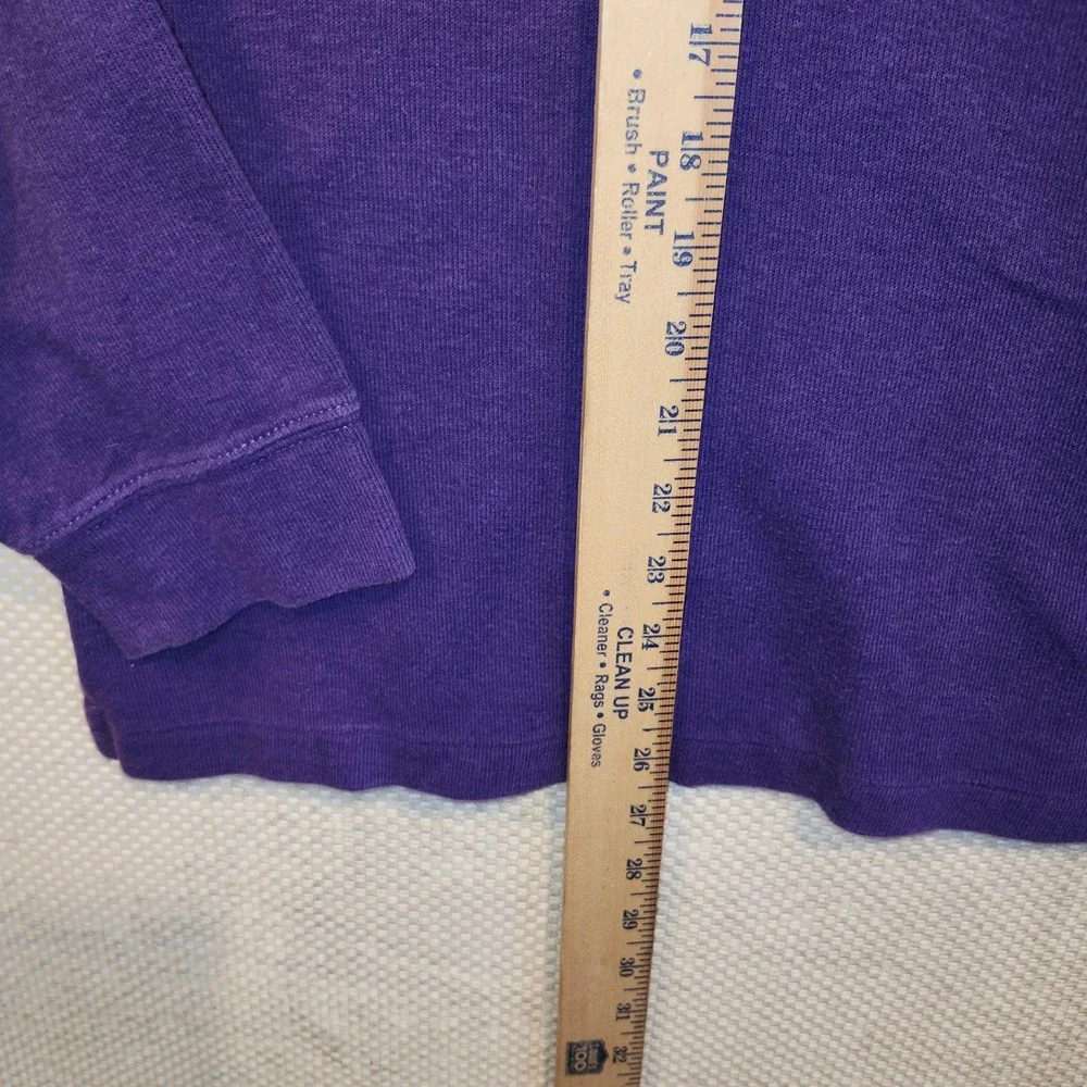 Polo Ralph Lauren Estate Rib Quarter Zip Pullover‎ Purple Cotton Mens XL 3418